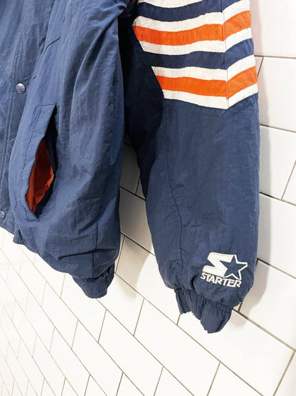 vintage 90s starter chicago bears hooded bomber jacket | NFL pro - line - good market thrift store