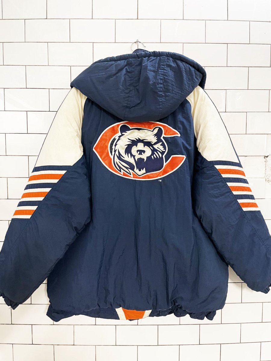 vintage 90s starter chicago bears hooded bomber jacket | NFL pro - line - good market thrift store