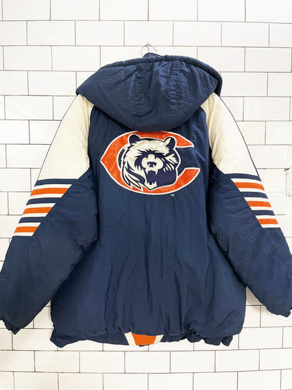 vintage 90s starter chicago bears hooded bomber jacket | NFL pro - line - good market thrift store