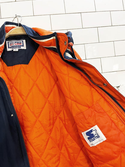 vintage 90s starter chicago bears hooded bomber jacket | NFL pro - line - good market thrift store