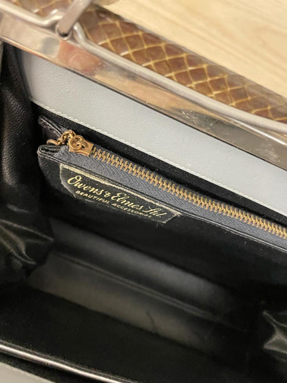 vintage 50s owens & elms snakeskin handbag