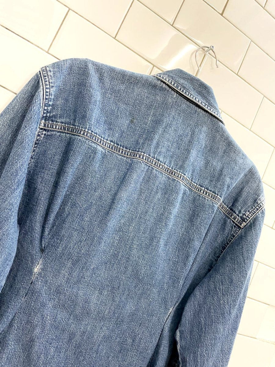 vintage 00s jones new york tuxedo denim shirt - good market thrift store