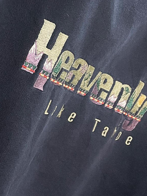 vintage heavenly lake tahoe embroidered mountain sweatshirt