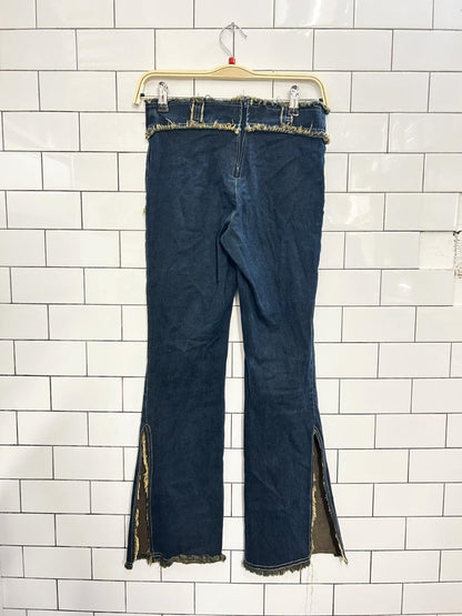 y2k candy rain made in usa frayed split flare jeans - good market thrift store