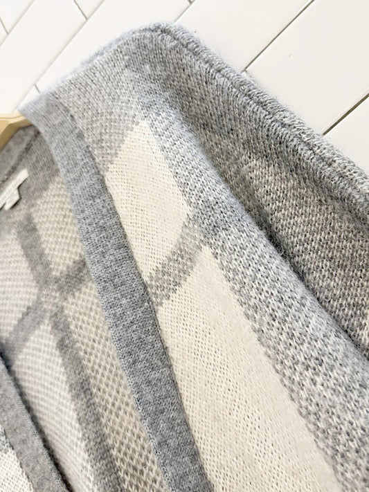 ae wool-blend plaid open knit cardigan | american eagle