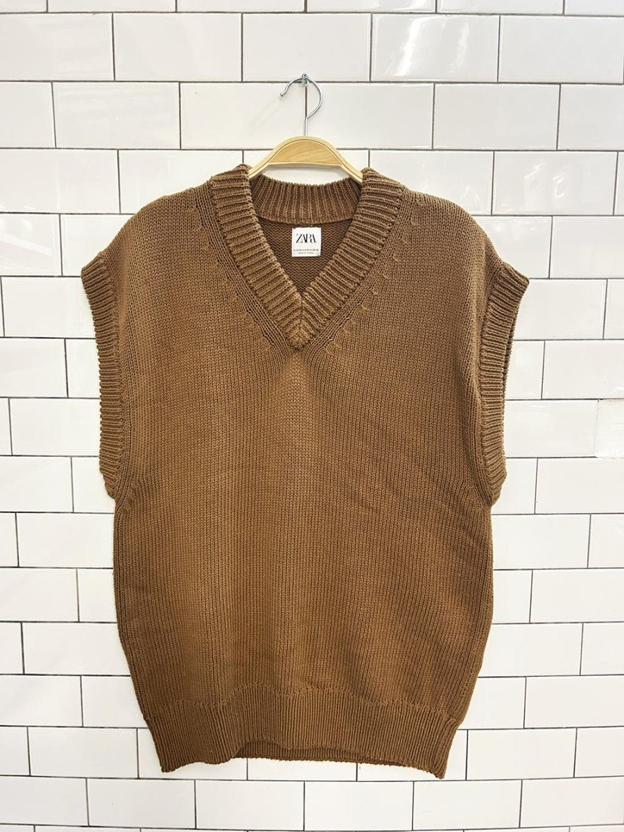 zara oversized knit sweater vest - good market thrift store