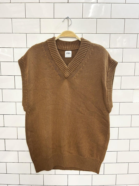 zara oversized knit sweater vest - good market thrift store