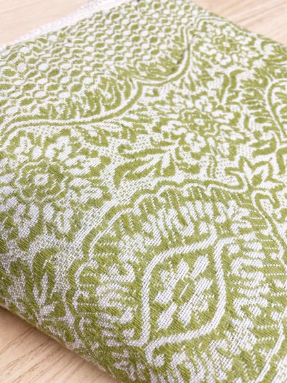 vintage 60s fringe edge woven coverlet - good market thrift store