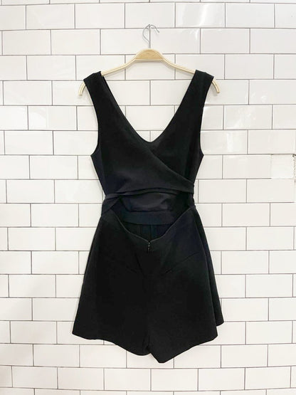 club monaco crepe wrap around open back romper - good market thrift store