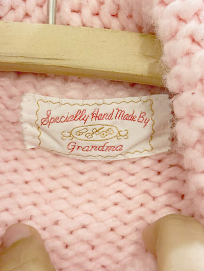 vintage handmade wool bunny full zip knit cowichan cardigan