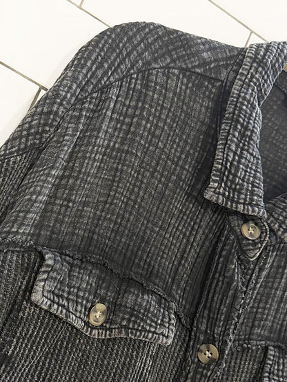 vintage grace lace boho cotton waffle gauze distressed shirt