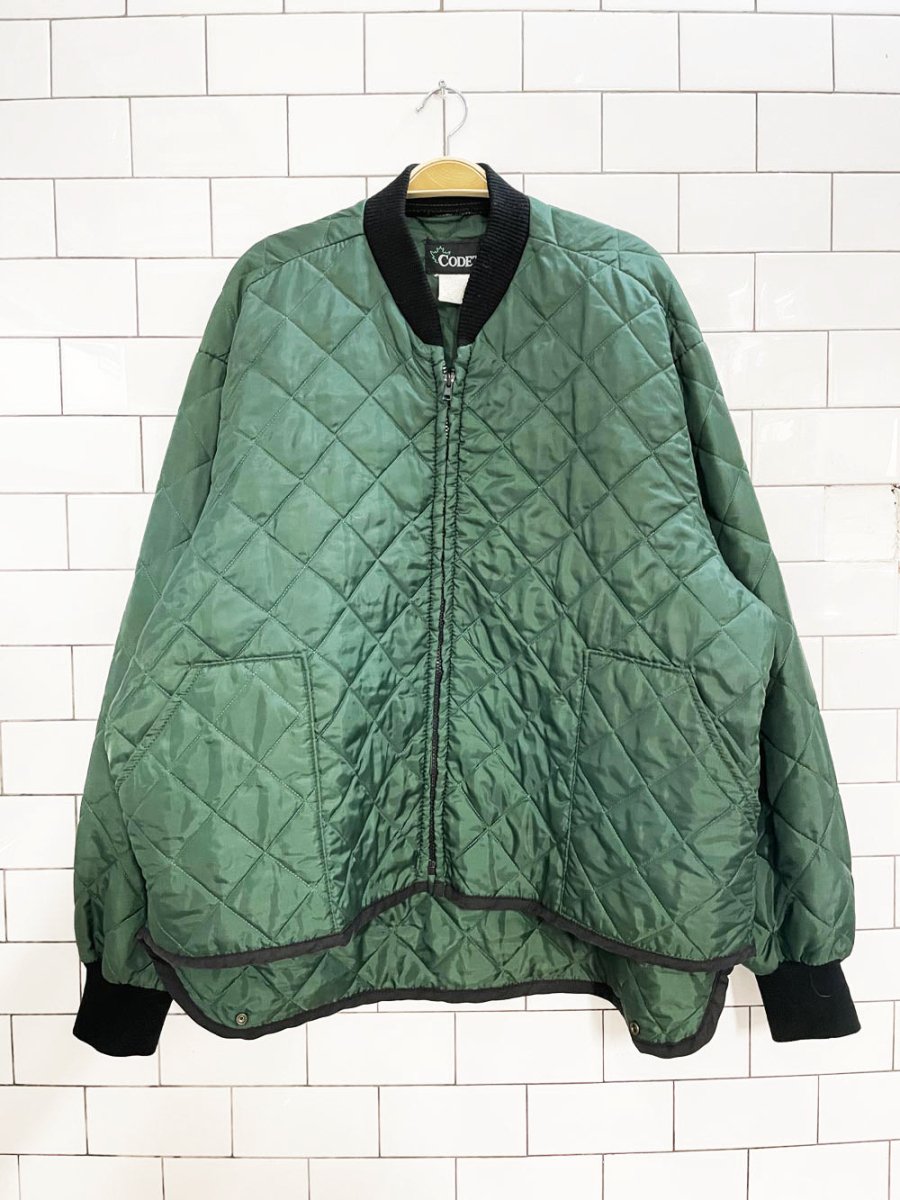 x2 vintage codet quilted boxy liner coat + pant set - good market thrift store