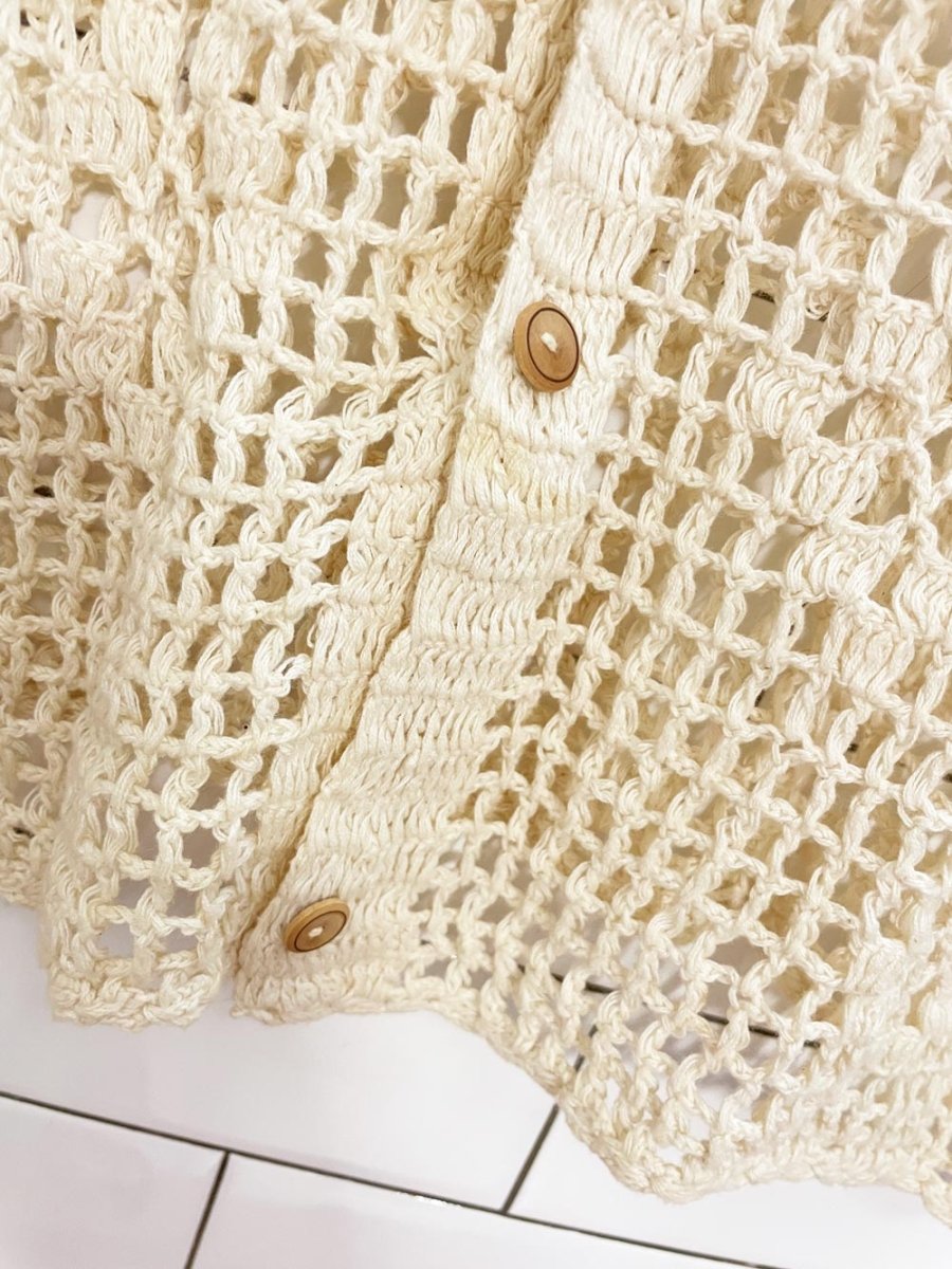 vintage crochet knit cardigan top - good market thrift store