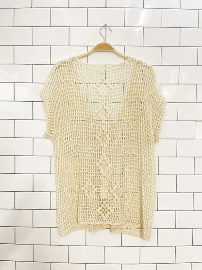 vintage crochet knit cardigan top - good market thrift store