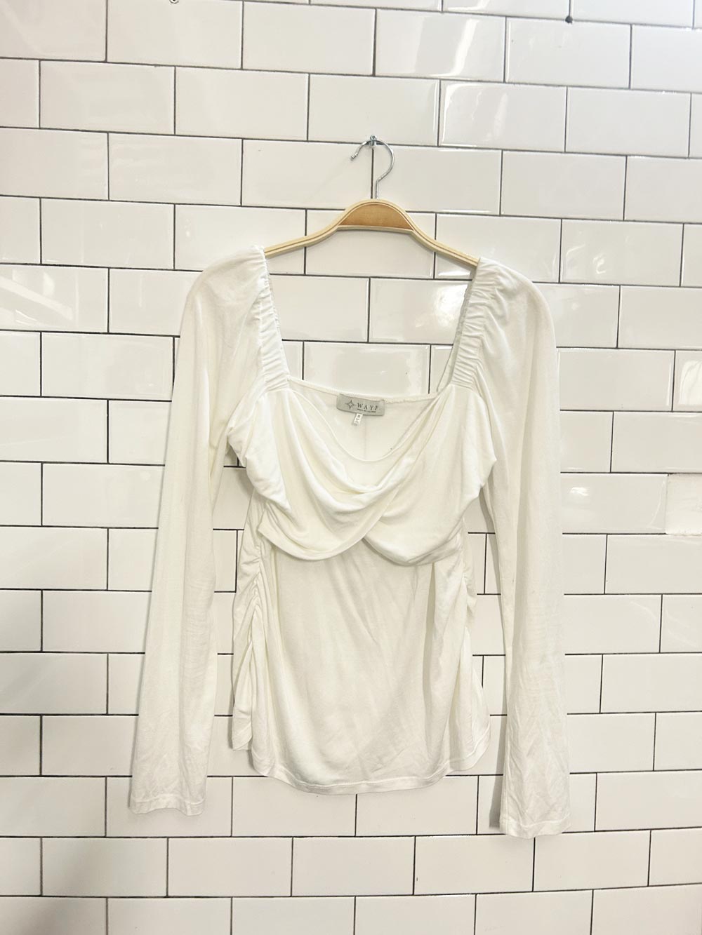 wayf twist front long sleeve top - good market thrift store
