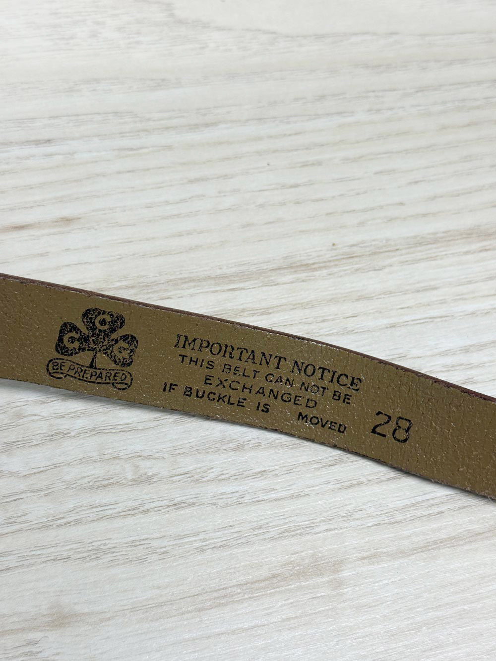 vintage girl guides "ole valmis" leather belt with rope | made in USA