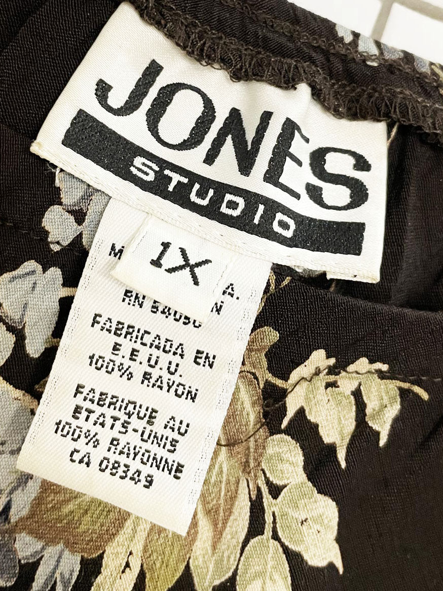 vintage 90s jones studio floral maxi skirt | made in USA
