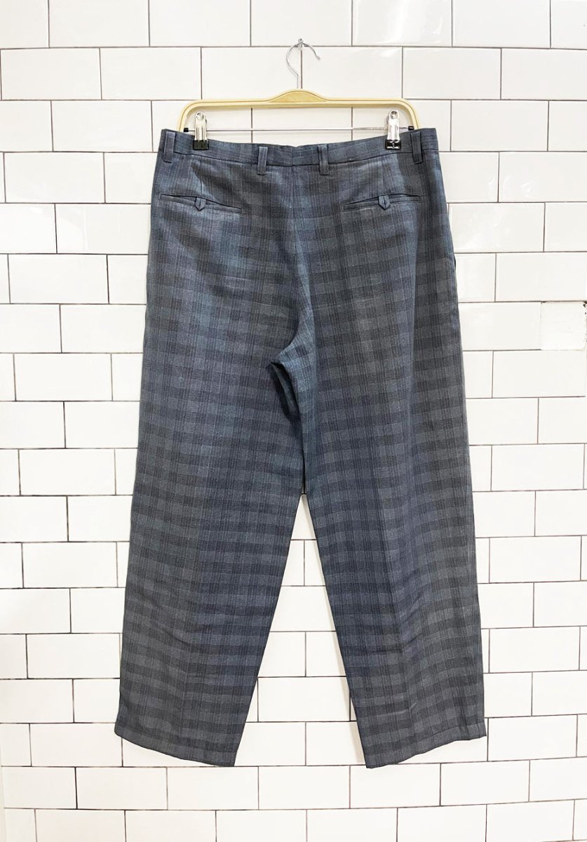 vintage pleated crosshatch barrel leg trouser | tailor - made - good market thrift store