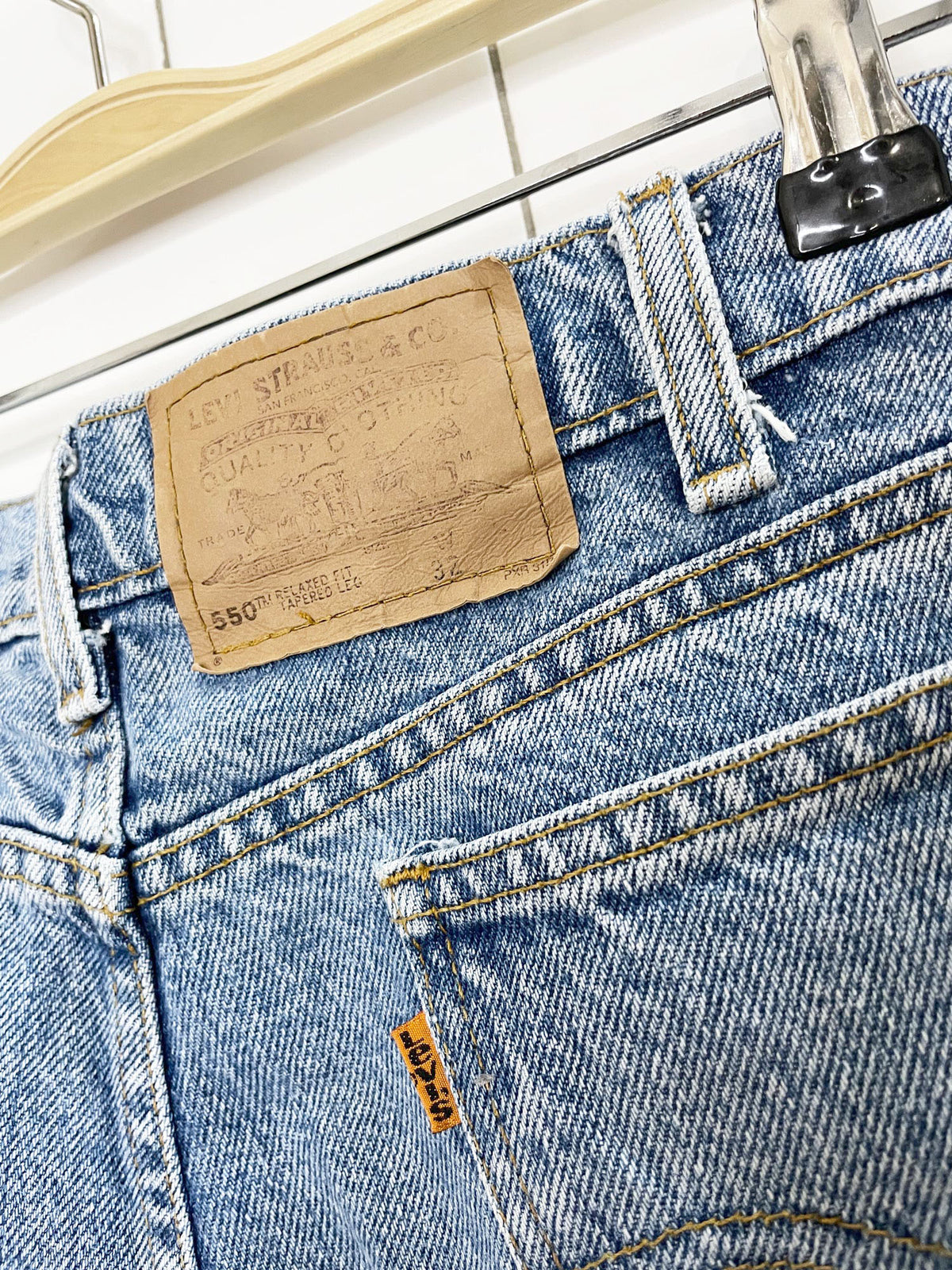 vintage 90s levi's orange tab 550 relaxed loose fit jeans | husky