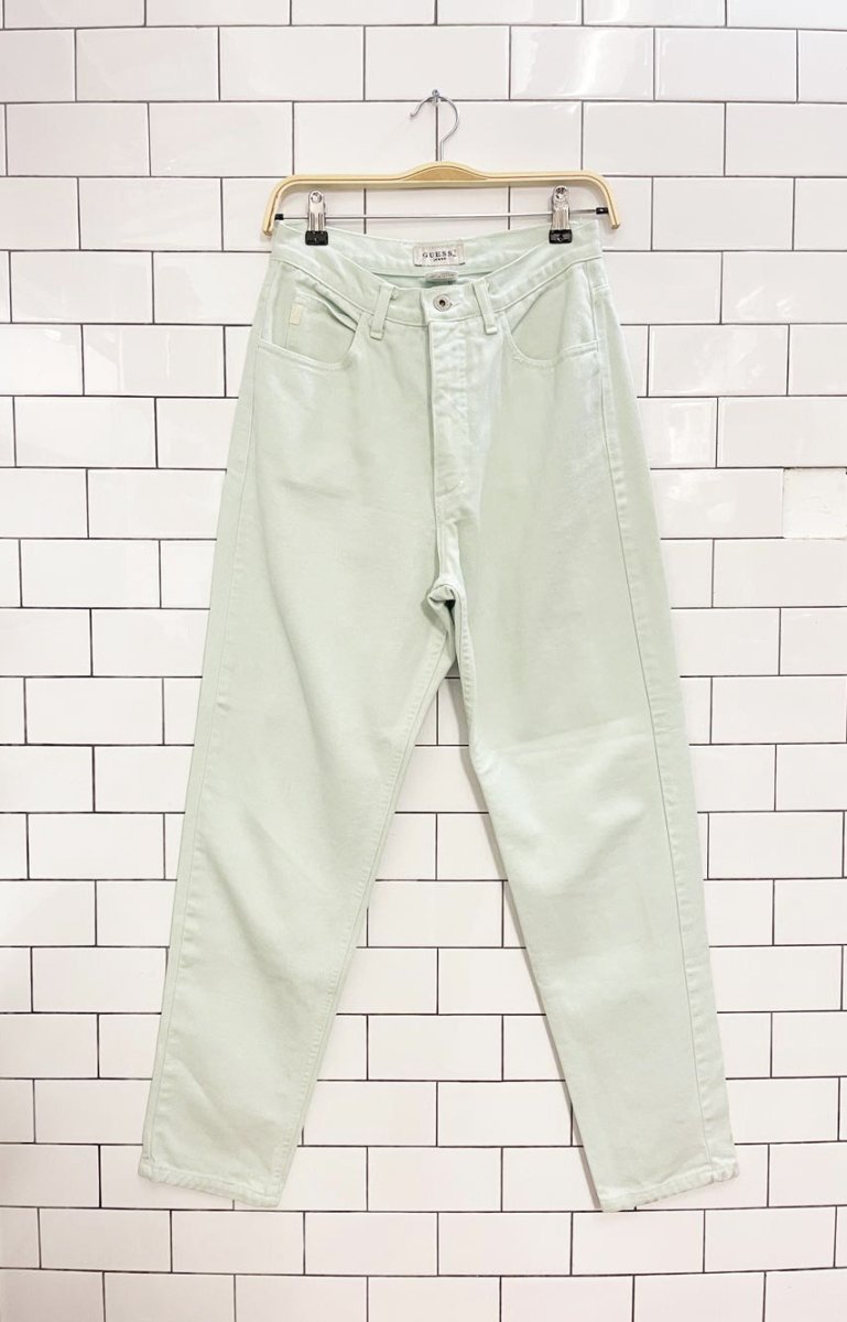 vintage 90s guess mint high rise tapered jeans | made in USA - good market thrift store