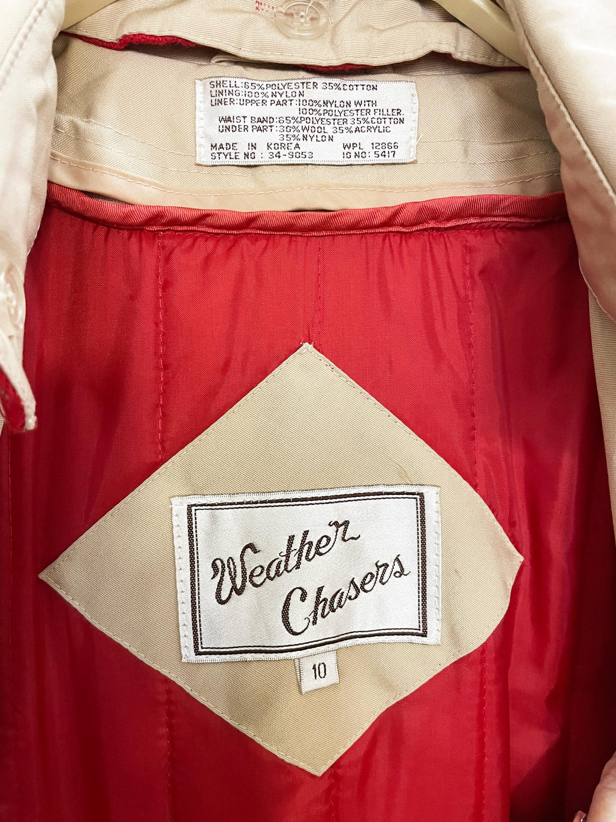 vintage weather chaser classic belted trench coat | removable wool-blend liner + double collar