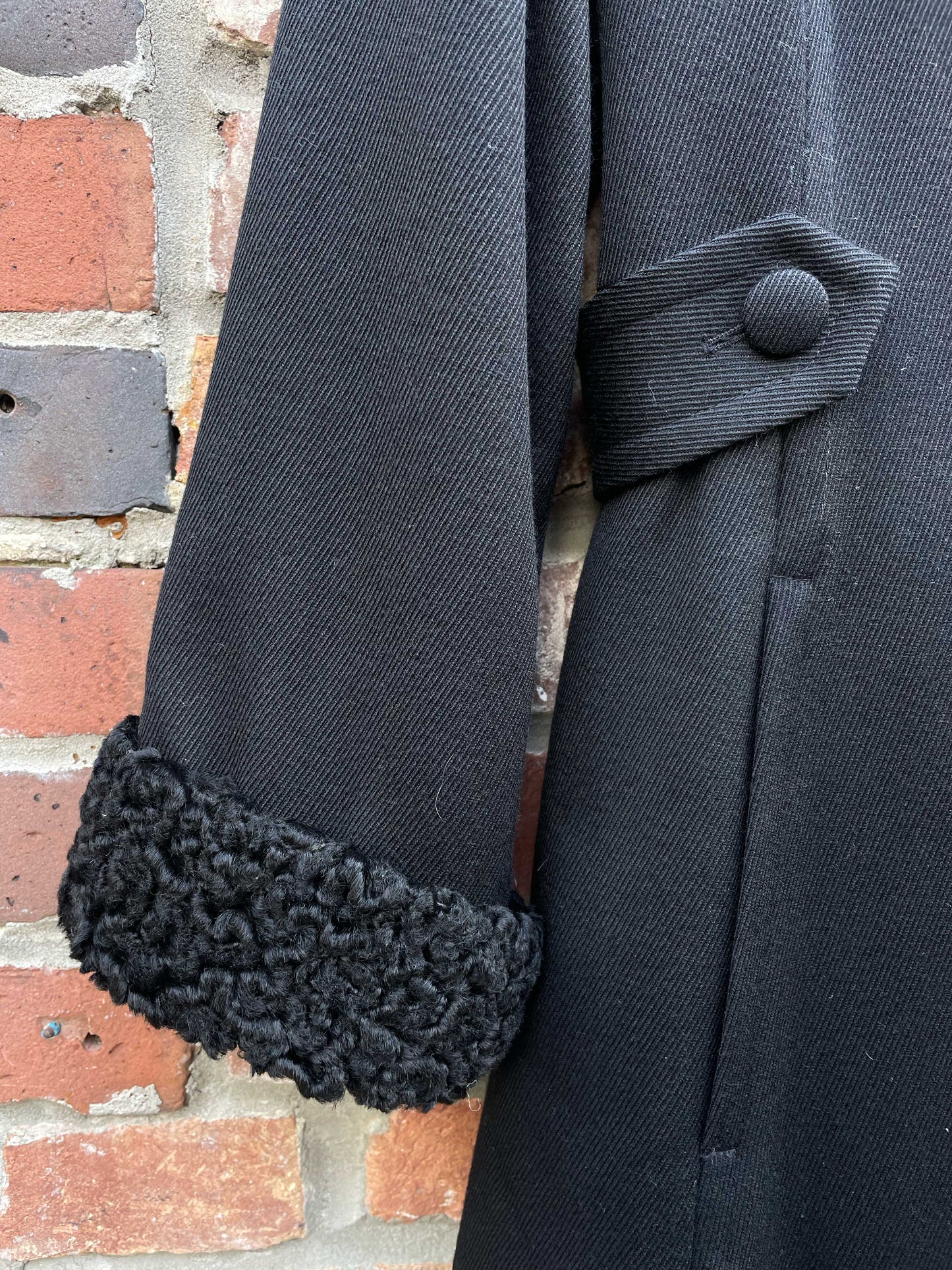 vintage hilary radley persian lamb wool formal tail coat