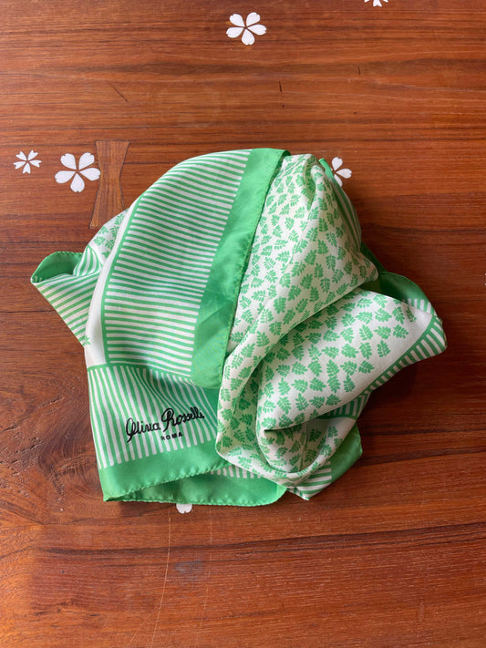 vintage 70s olivia rosselli square satin scarf