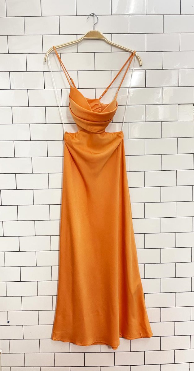 princess polly 2025 giselle satin cowl neck midi dress - good market thrift store