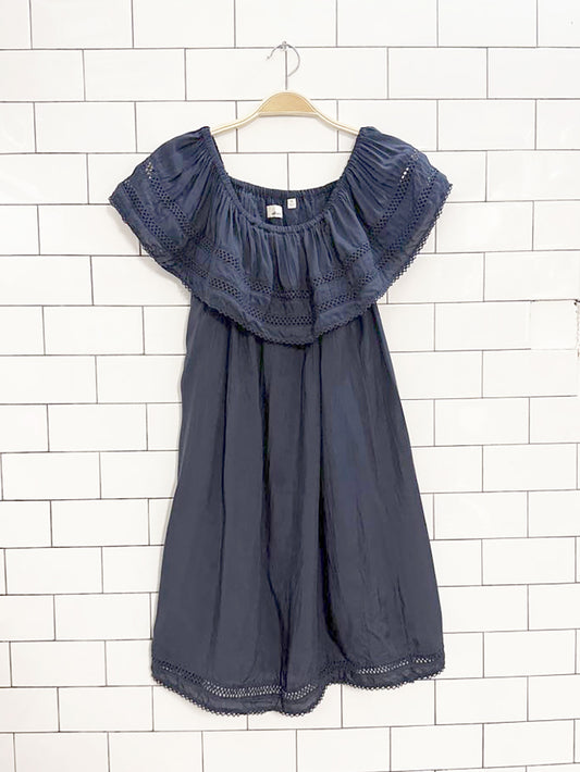 wilfred emmie off shoulder ruffle mini dress | aritzia