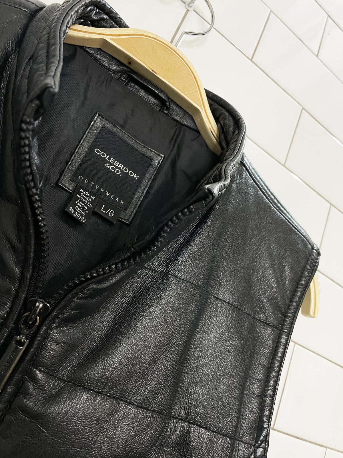 vintage 00s colebrook soft leather quilted puffer vest