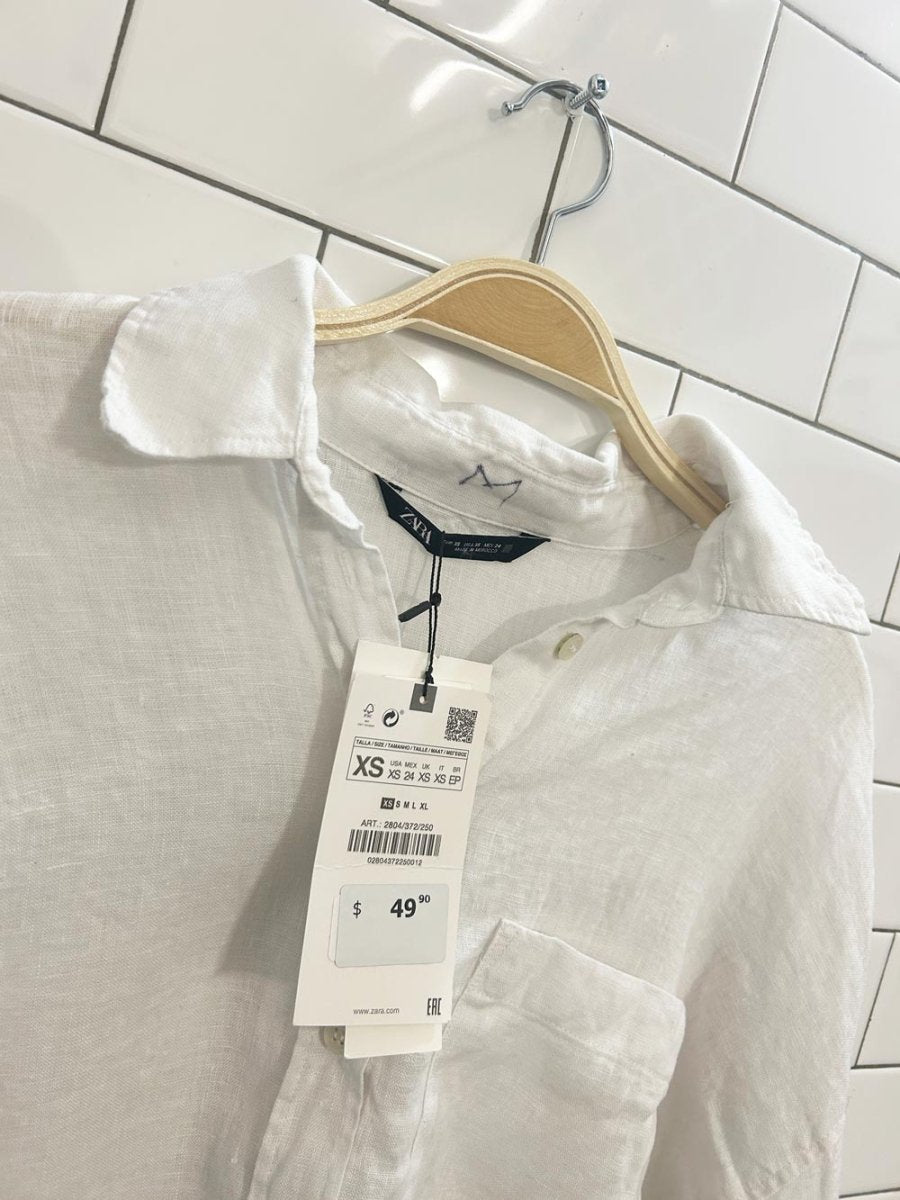 nwt zara oversized linen shirt - good market thrift store