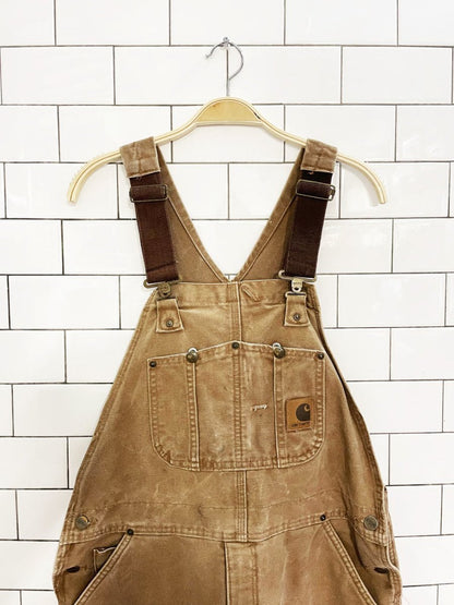 vintage 00s carhartt double knee twill overalls | quilted liner | union made in USA - good market thrift store