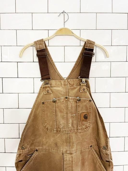 vintage 00s carhartt double knee twill overalls | quilted liner | union made in USA - good market thrift store
