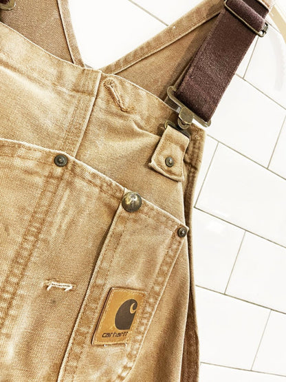 vintage 00s carhartt double knee twill overalls | quilted liner | union made in USA - good market thrift store