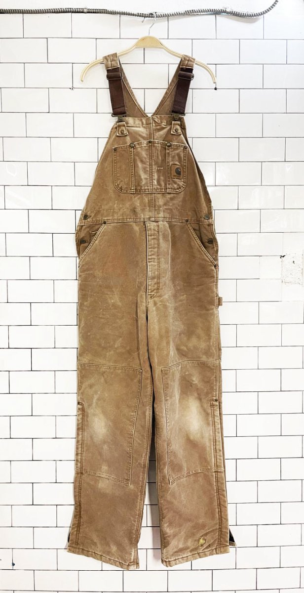 vintage 00s carhartt double knee twill overalls | quilted liner | union made in USA - good market thrift store