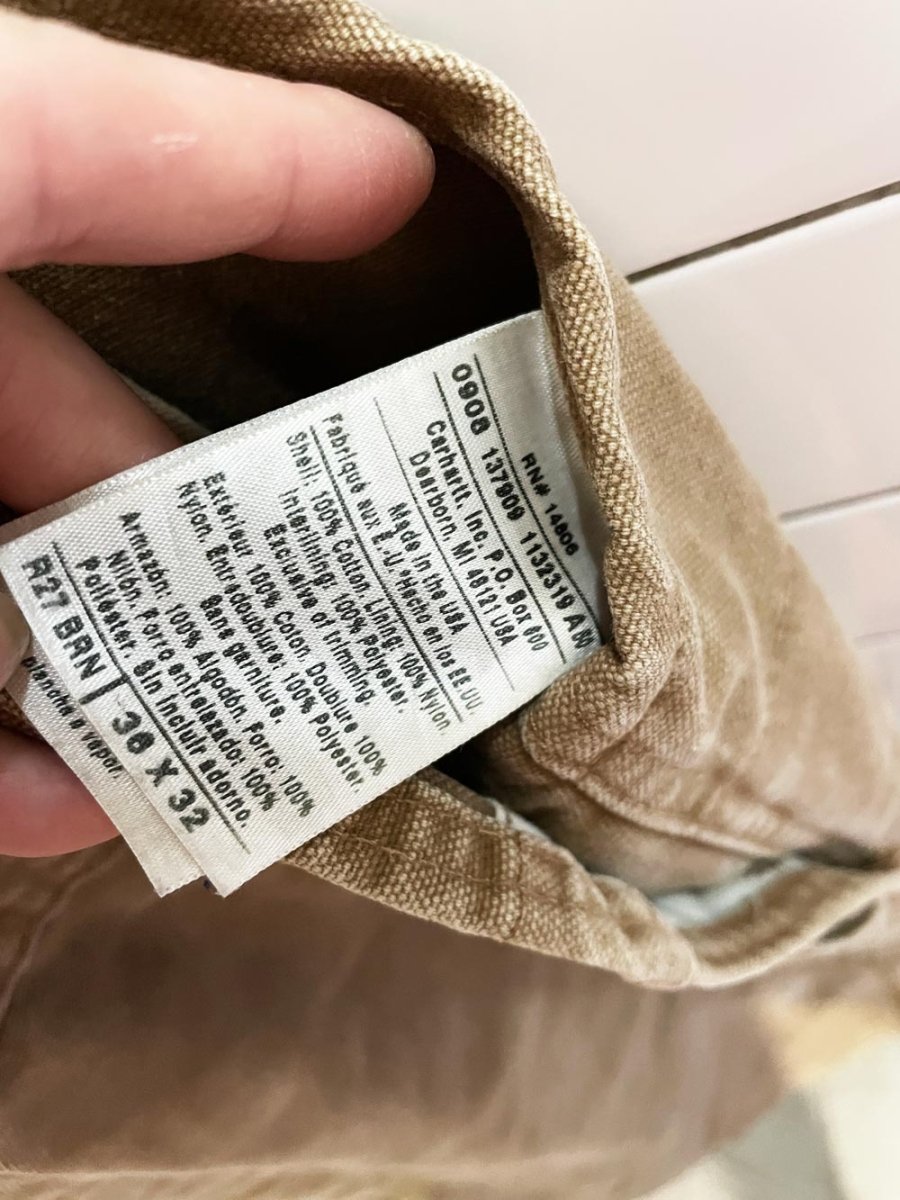 vintage 00s carhartt double knee twill overalls | quilted liner | union made in USA - good market thrift store