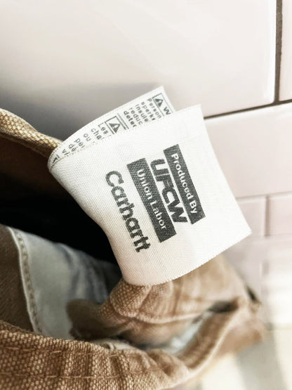 vintage 00s carhartt double knee twill overalls | quilted liner | union made in USA - good market thrift store