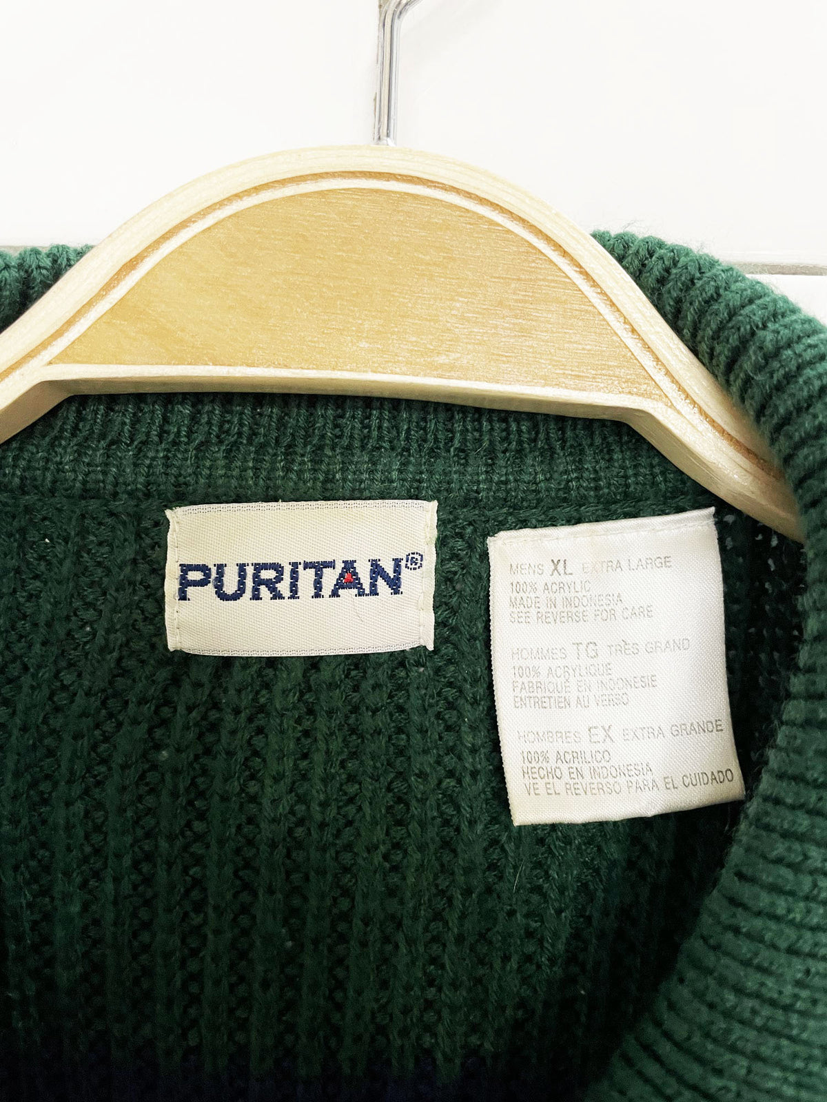 vintage puritan knit 1/4 button collared sweater