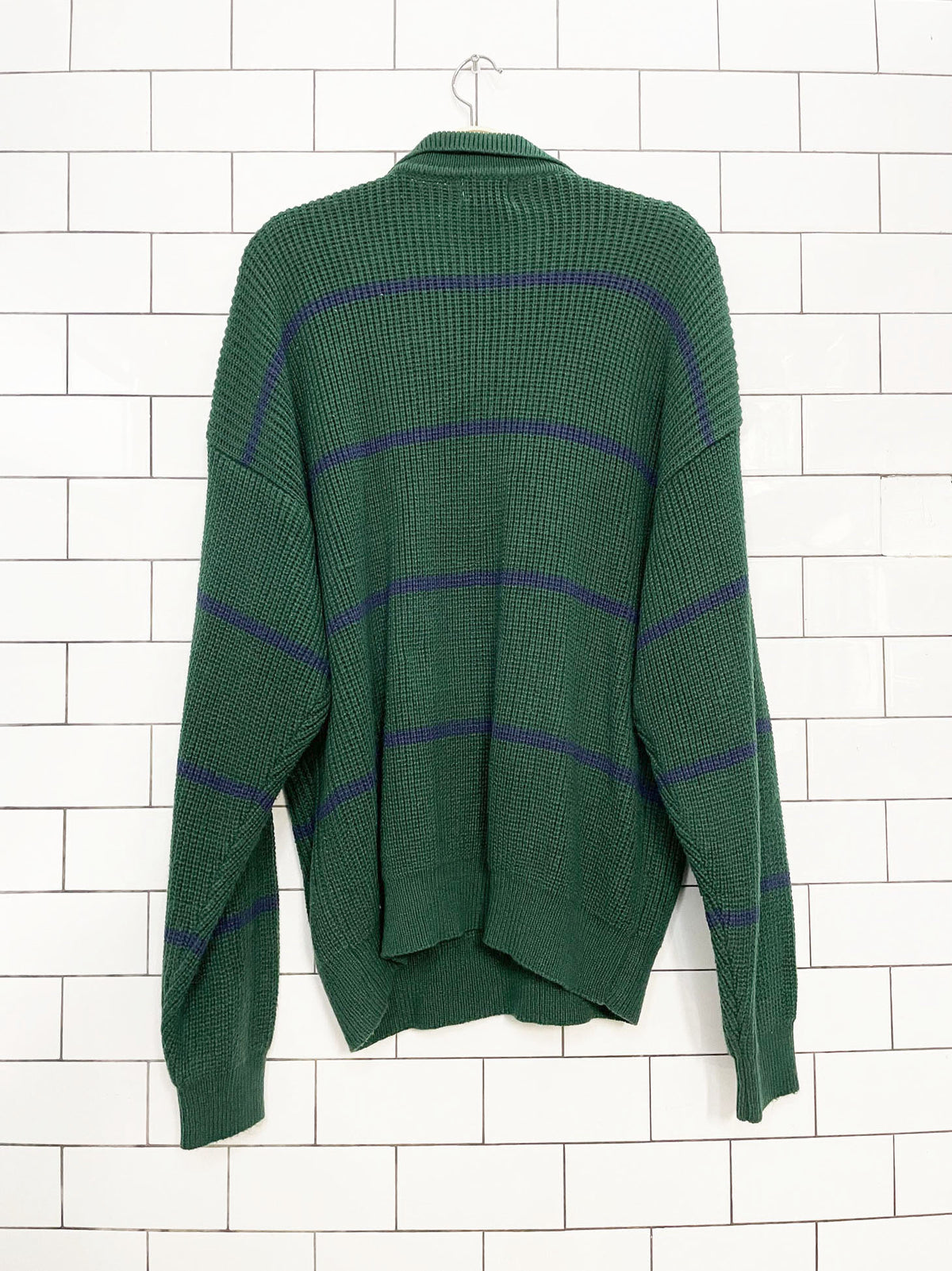 vintage puritan knit 1/4 button collared sweater