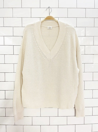 wilfred merino wool - cotton knit v - neck sweater | aritzia - good market thrift store