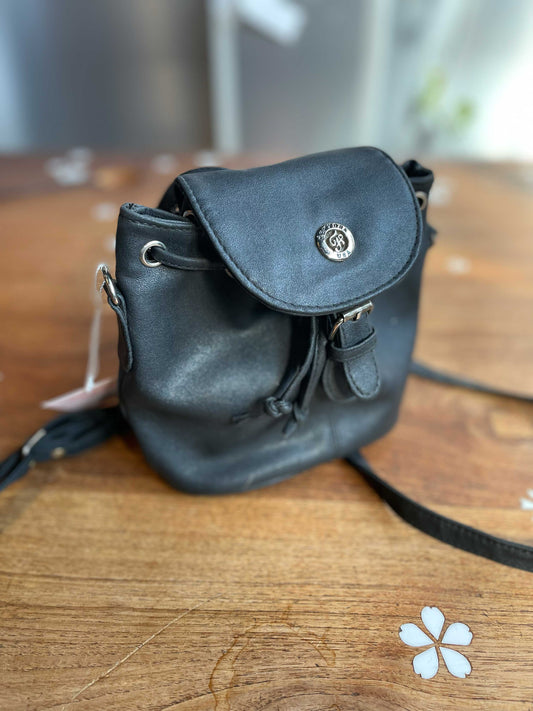 vintage 90s new york convertible mini leather backpack