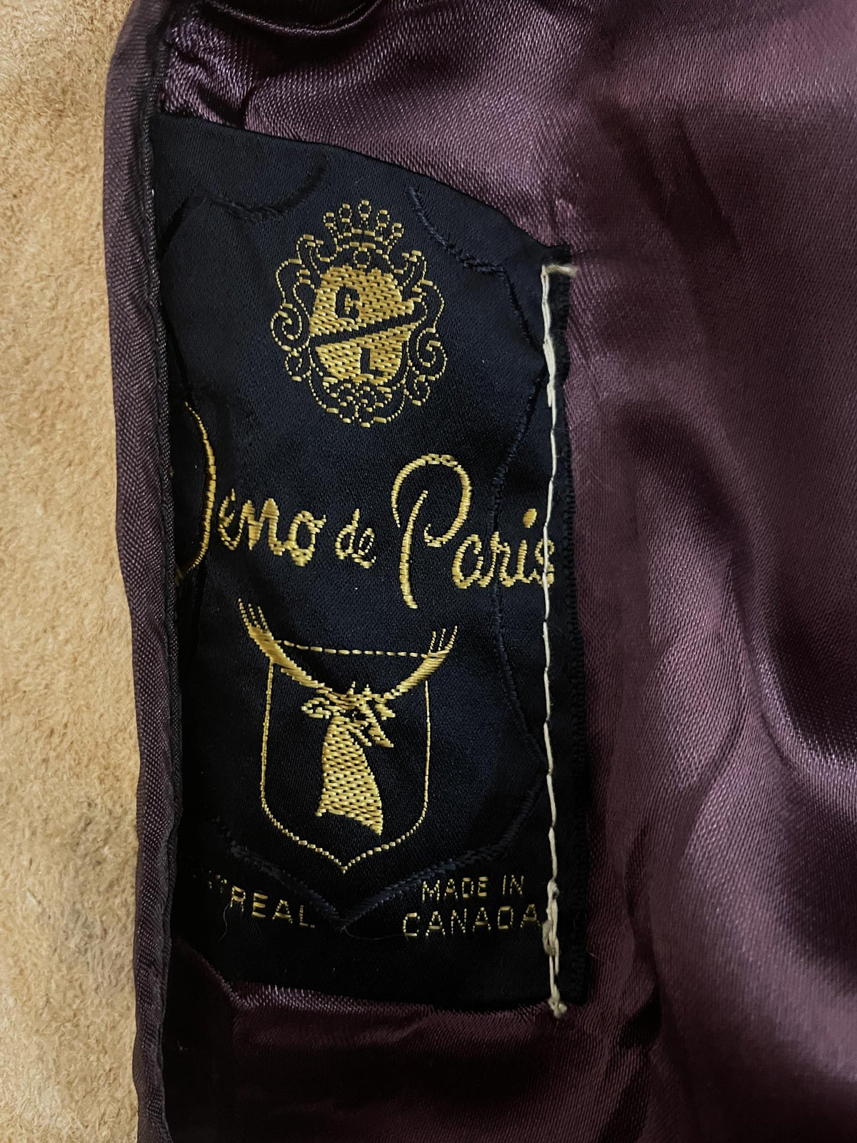 vintage dino de paris suede leather belted long pleated hem jacket | made in Canada | western yoke