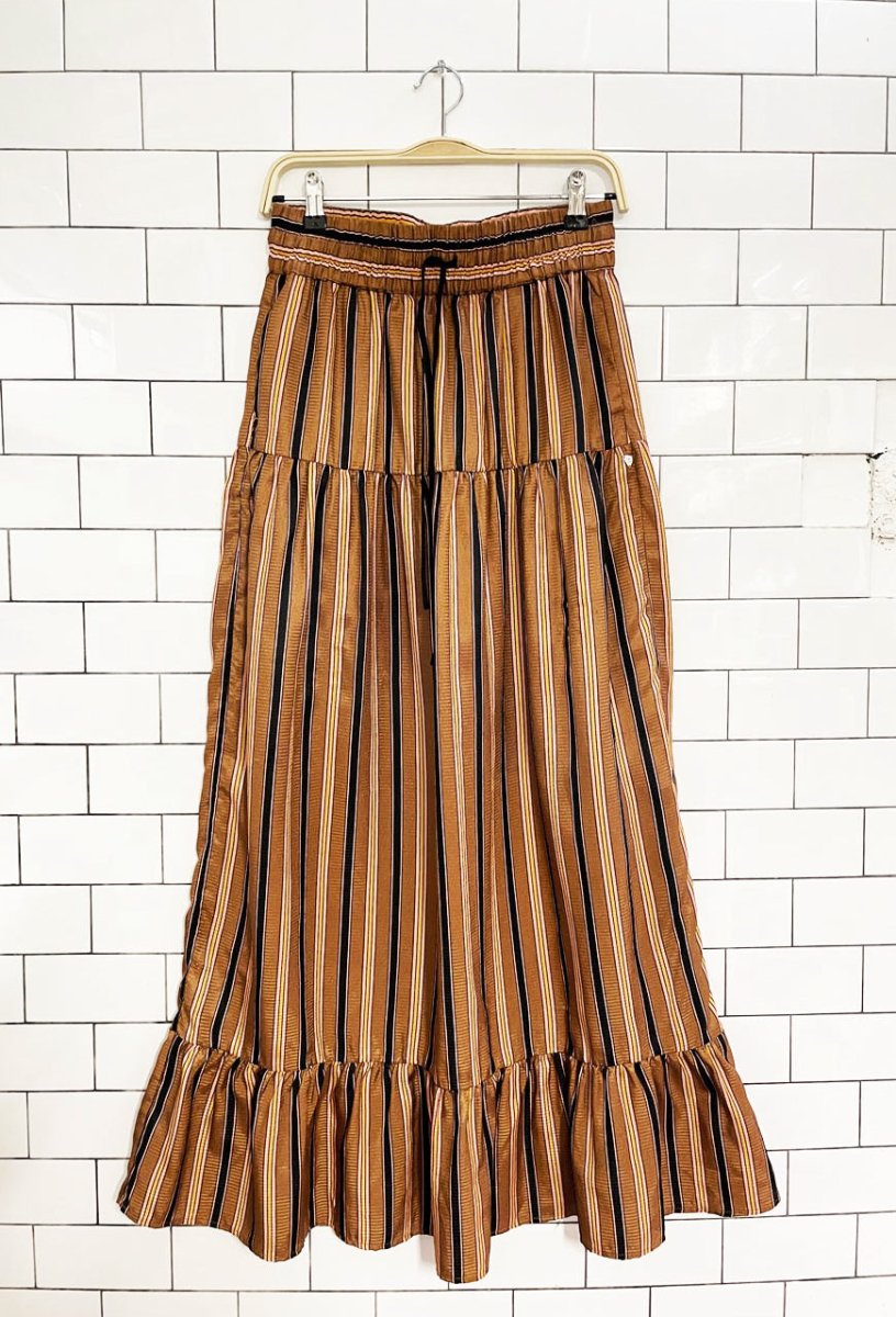 scotch & soda palm cove metallic boho tiered maxi skirt - good market thrift store