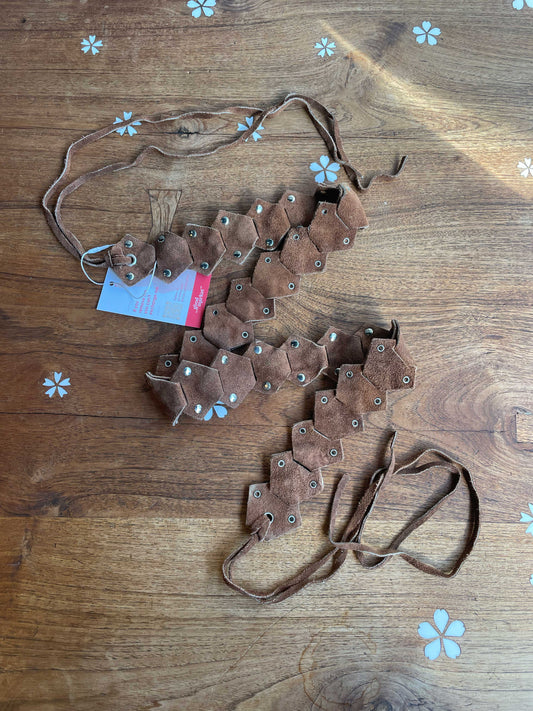 vintage boho tie waist suede belt