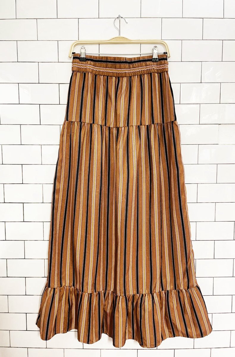 scotch & soda palm cove metallic boho tiered maxi skirt - good market thrift store