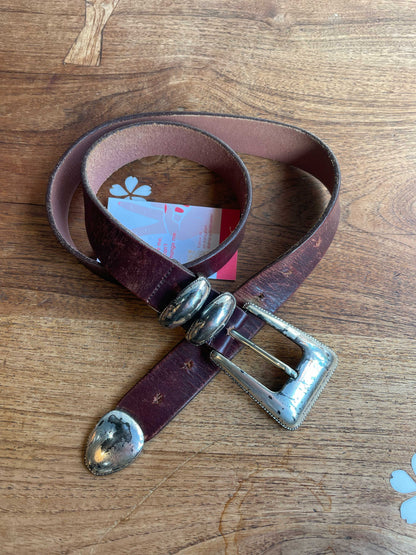 vintage genuine american model western leather belt