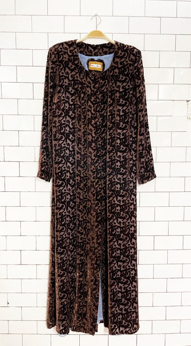 vintage 00s marianne fassler flocked velvet power shoulder duster jacket | eclectic - good market thrift store