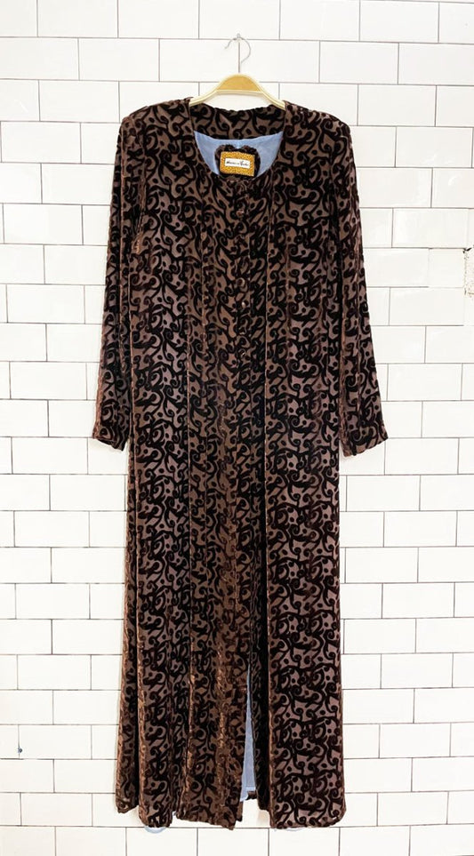 vintage 00s marianne fassler flocked velvet power shoulder duster jacket | eclectic - good market thrift store