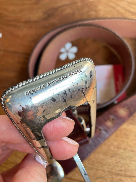vintage genuine american model western leather belt