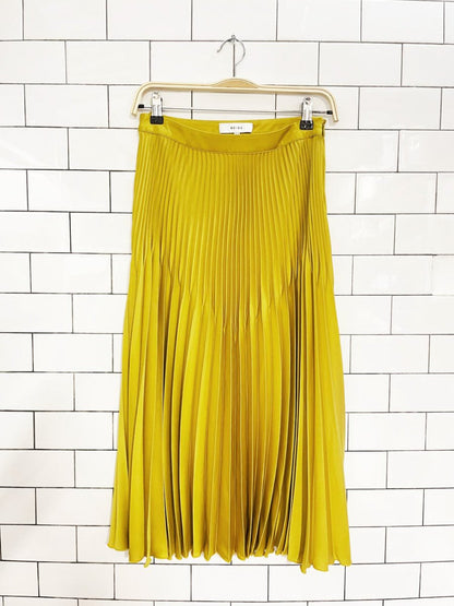 reiss isadora knife pleated satin midi skirt - good market thrift store
